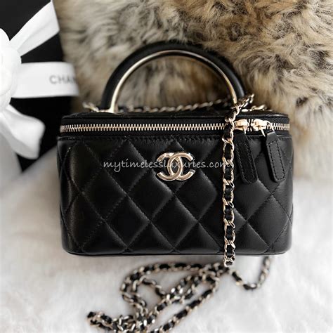 grey chanel vanity bag|chanel vanity bag with handle.